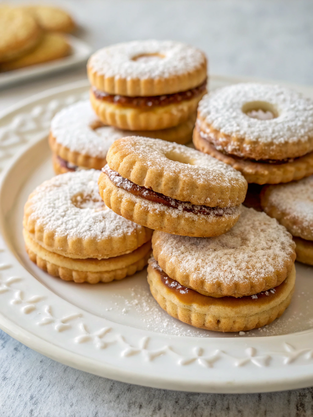 Ingredients for Viennese Biscuits neatly arranged on a surface